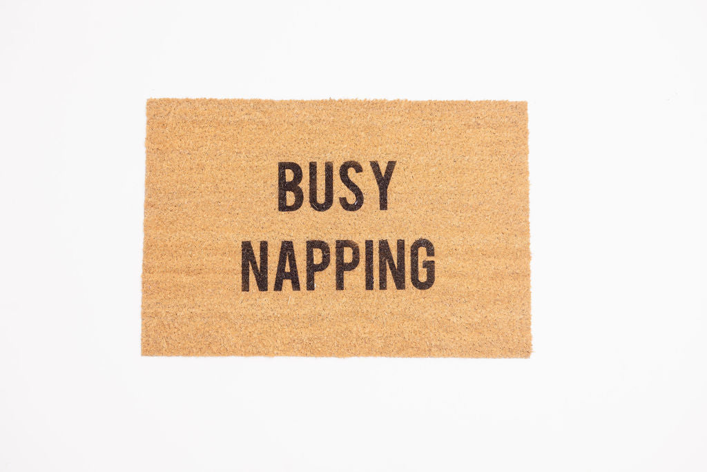 MonkeyFly Memories Busy Napping Welcome Doormat